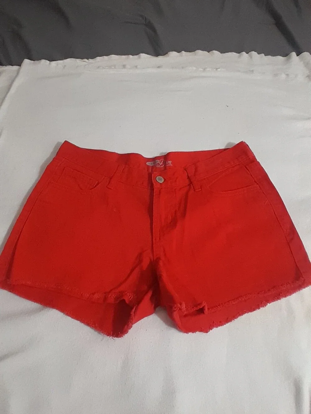 Red Women's Denim Cutoff Shorts